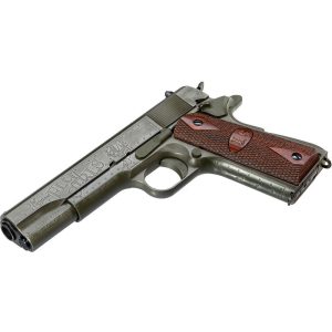 Auto-Ordnance Fly Girls WW2 1911 Semi Auto Pistol .45 ACP 5" Barrel 7 Rounds US Logo Wood Grips Two Tone Black/OD Green Worn Cerakote Finish